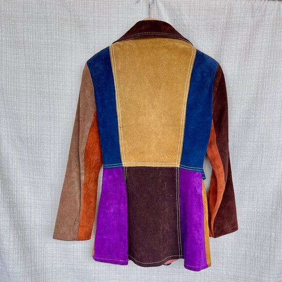 $800 Firm! VINTAGE 70s Patchwork Suede Jacket Boho Funky - Picture 4 of 16